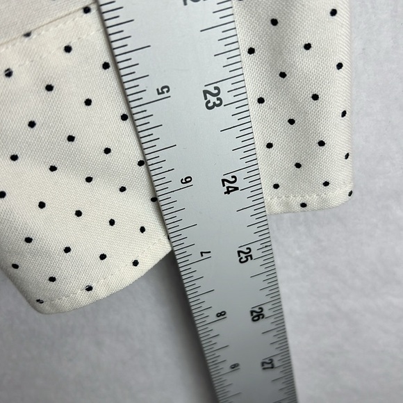 J. Crew Women’s Blouse / Button-down Shirt Sz 10 Cream w/ Black Dots 100% Cotton - Picture 13 of 14